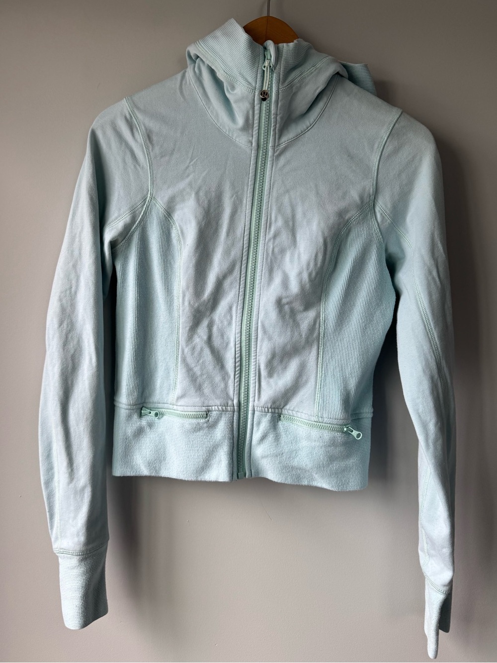 (4) Lululemon Light Blue Full-Zip Hooded Jacket